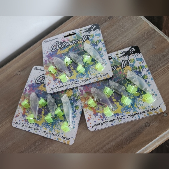 π¨ Shakespeare Customize-It Bait Kit β 3 Sets β Paint-Your-Own Fishing Lures - Picture 9 of 10